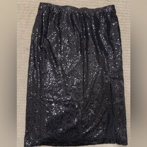 Joe Fresh Black Sequin Pencil Skirt